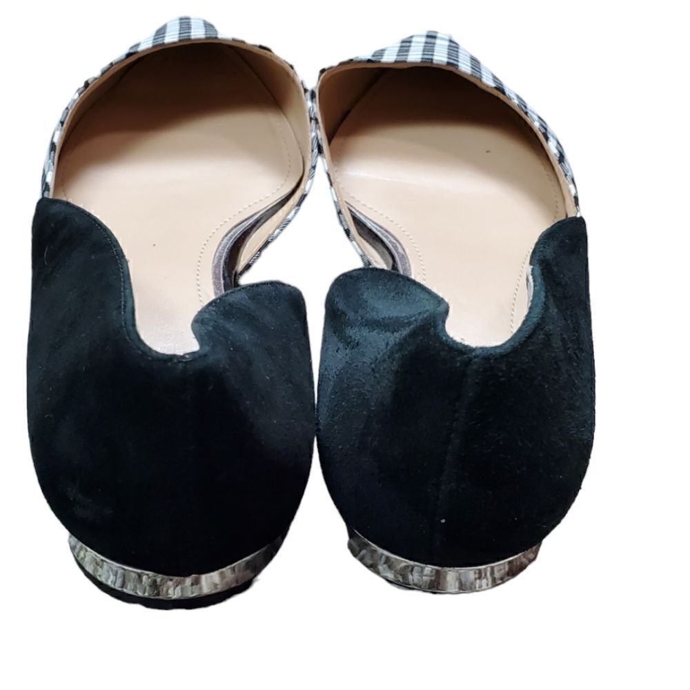White House Black Market Gingham Flat Slip on Shoes - Picture 3 of 5